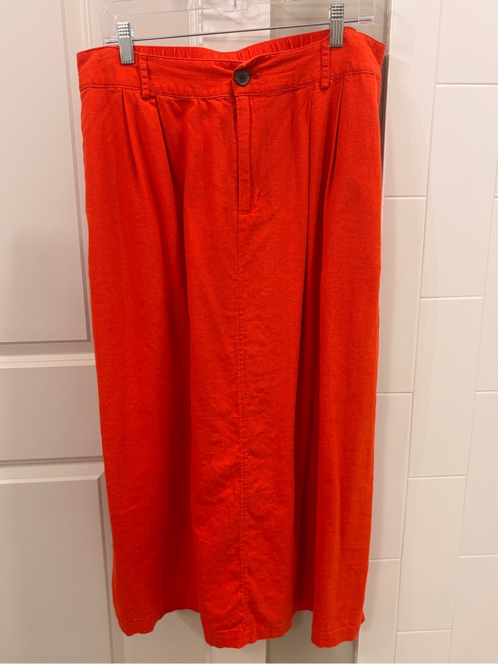 Bright Red-Orange Maxi Skirt